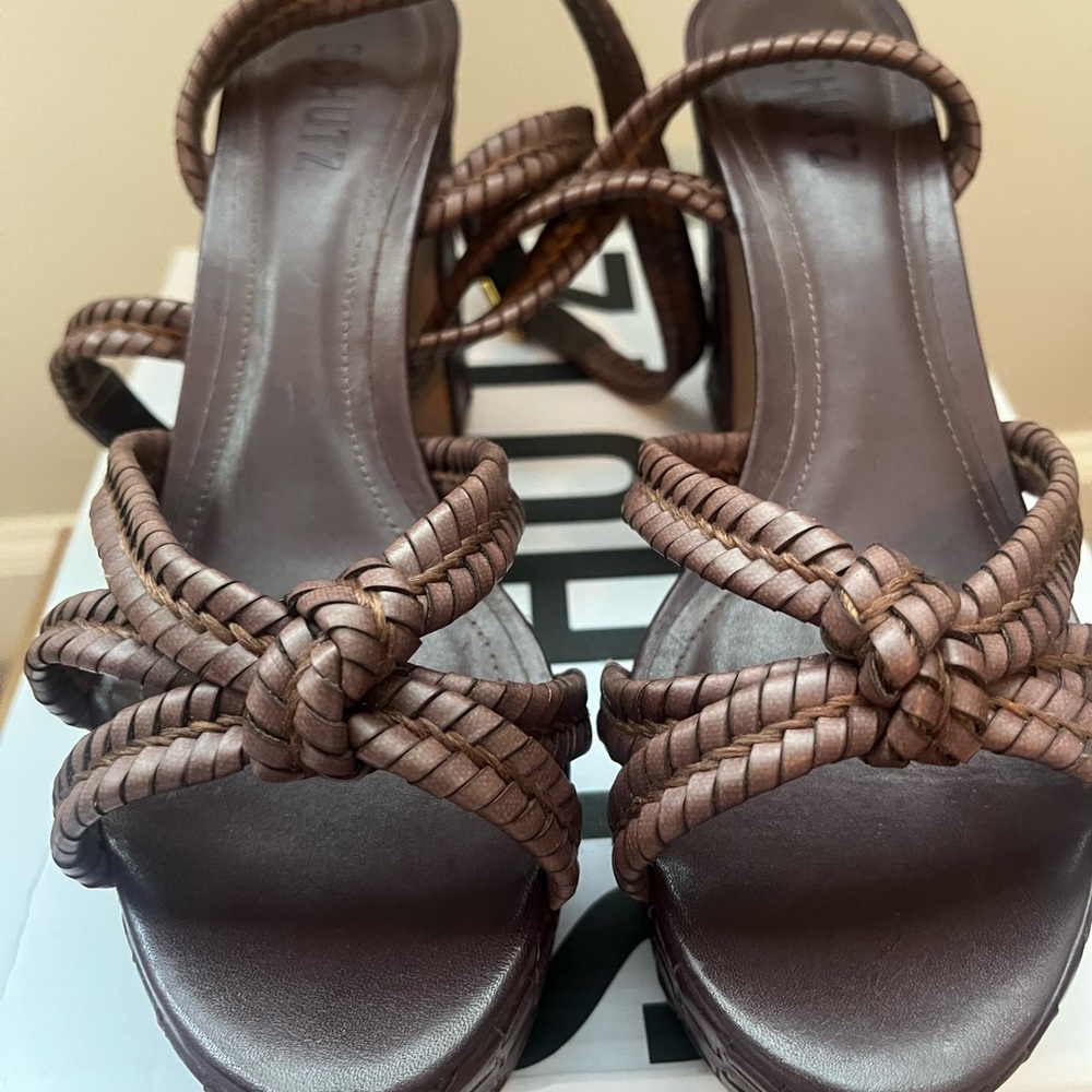 Schultz  Kareena Plarform- Brown Braided Women's Sandals